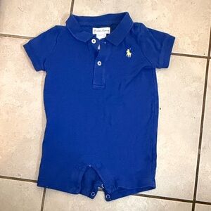 Ralph Lauren Royal Blue Kids Polo Romper